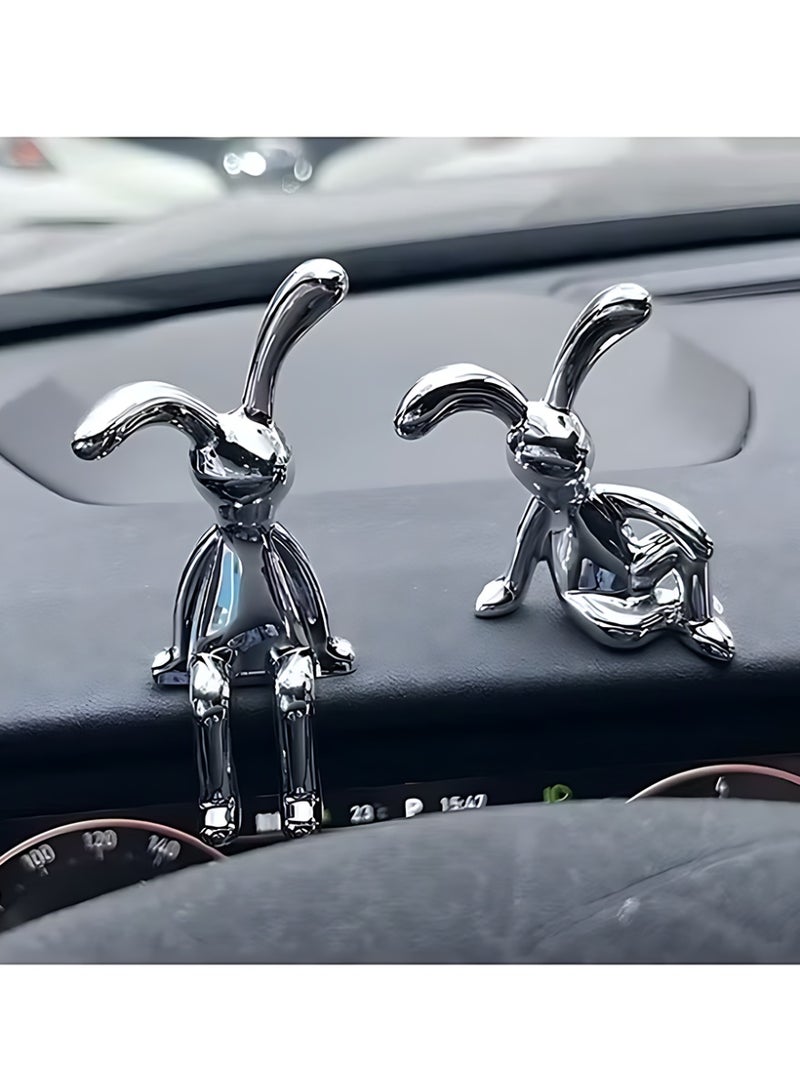Set of 2 Rabbit Car Ornaments Light Luxury Ornaments Cute Car Interiors Car Decorations Creative Car Centre Console Jewelry - Image 5